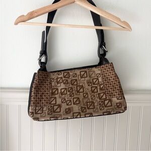 Y2K Brown Patterned Shoulder Bag